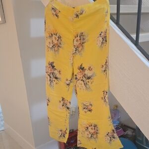 Anthropologie Yellow Floral Pants